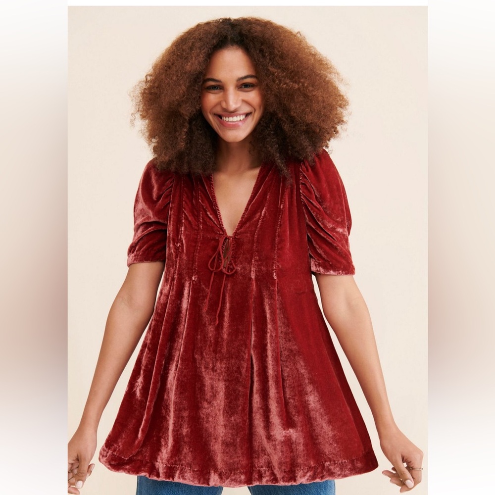 Free people Adelle velvet top